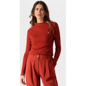 Ydence Knitted Top Kit Tops & T-shirts Dames - Shirt - Rood - Maat XXL