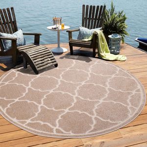 Tapijtenloods Buitenkleed Berlin - Beige - 200 CM - Tuintapijt - Buitentapijt - Laagpolig Tapijt Buiten