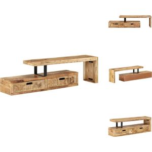 vidaXL TV-meubel Antieke Stijl - Hout - Massief Mangohout - 112 x 30 x 40 cm - Inclusief handleiding - Kast