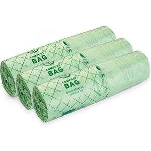 Composteerbare afvalzakken – 35L - 3 rollen - 25 zakken per rol – Biologisch afbreekbaar – Europees gecertificeerd – Biobased materiaal