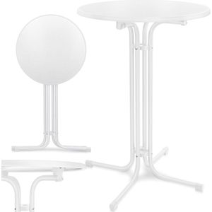 KESSER® Bartafel - klapbare Statafel rond Bistrotafel - Weerbestendige klapbare tuintafel - feesttafel - Hittebestendig - Stabiel en veilig - Ø 80 cmSet van 1, Wit