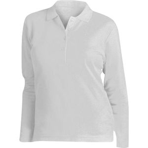 SOLS Dames/dames Podium Lange Mouw Pique Katoenen Polo Shirt (Wit)