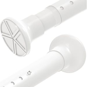 Uitschuifbare telescopische douchestang zonder boren - spanstang voor kleding - wit - 205 cm-260 cm douchestang uitschuifbaar