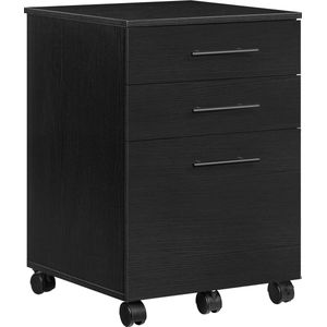 HICON Ladeblok bureau - Archiefkast - Opbergkast - Ladeblok op wieltjes - 3 Lades - Opbergruimte - Radwint -Zwart- 40 x 40 x 57.5 cm