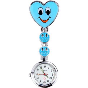 Fako® - Verpleegstershorloge - Zusterhorloge - Verpleegster Horloge - Hart Smile - Lichtblauw