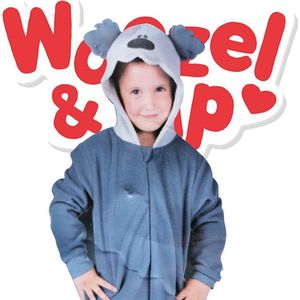 Onesie Woezel van Woezel & Pip - Pyjama - Verkleedkleding - Kinderpyjama - Jongens & Meisjes - Maat 116/122