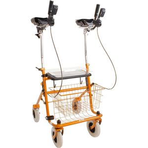 Premis - Provo Rollator - In een hoek en in hoogte verstelbare onderarmschalen - max. gebruikersgewicht 120 kg - Metallic Oranje