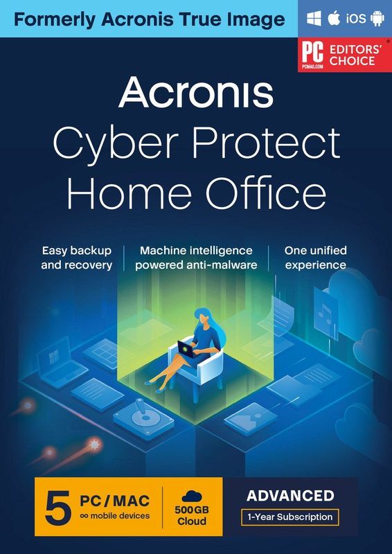 Acronis - True Image Advanced - 3 Apparaten - 1 Jaar - 500 GB Cloud Back-up
