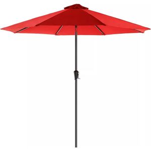 In And OutdoorMatch Parasol Marques - 300cm - Kantelbaar - Camping - Rond - Staand - Rood - UPF 50 - Terras, balkon, tuin of strand