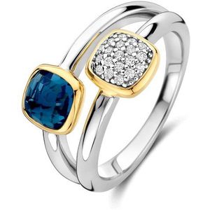 TI SENTO Dames Ring - 925 zilver - Blauw - Maat 15.25 mm / maat 48 - 12352DB