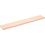 The Living Store Wandplank - Eikenhout - Onbehandeld - 180 x 30 x 4 cm - Met natuurlijke rand