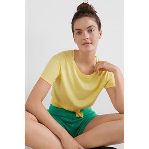 O'Neill T-Shirt Women Essentials t-shirt Sunshine S - Sunshine 60% Cotton, 40% Recycled Polyester Round Neck