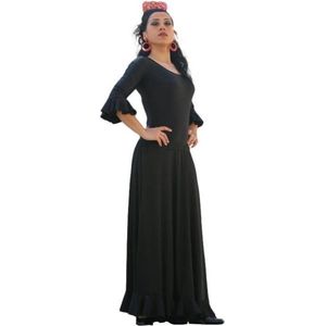 Spaanse Flamenco rok - zwart - maat XL - lengte 95cm -