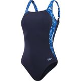 Speedo Lunalustre Printed Shaping badpak dames marine