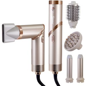 Hatteker Multistyler 5-in-1 - Haardroger, Föhnborstel & Krultang - Complete Styling Set voor Krullen en Steil Haar - 110.000 RPM, Opvouwbare, Ionentechnologie