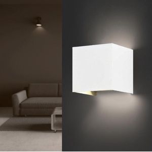 Witte LED wandlamp 6W IP54 vierkant - Warm wit licht - Aluminium - wit - Wit Chaud 2300K - 3500K - Wit - SILUMEN