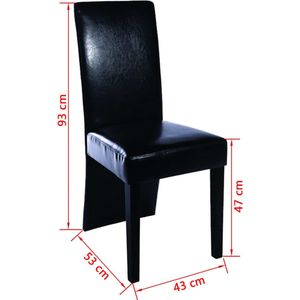 vidaXL - Eetkamerstoelen - 2 - st - kunstleer - zwart