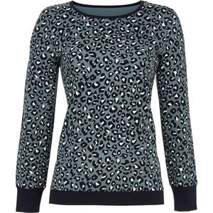 Blauw panterprint pyjamashirt Ringella - Blauw - Maat - 36