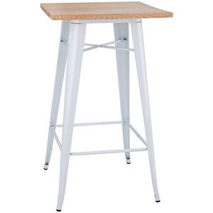 Bolero Bistro Bartafel met Houten Blad Wit (enkel) - FB597