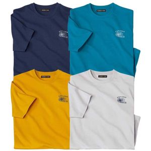 ATLAS FOR MEN - Set van 4 T-shirts Scotland Explorer - Heren - Verkrijgbaar in grote maten - L