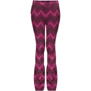 Geisha - Broek zigzag - Fuchsia/burgundy - Maat 164