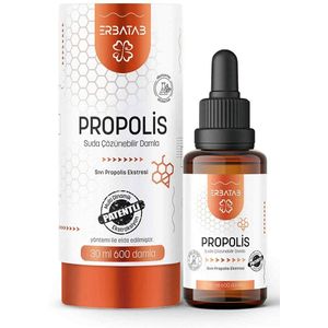 Erbatab Propolis Druppels - Wateroplosbare Propolis Extract - Natuurlijke Weerstandsversterker - 30 ml (600 druppels)
