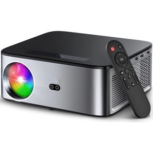 Mini Beamer - Projector - Digitale Beamer - Draagbaar - 1080P - LED - Met Autofocus - 26000LM - Android 4K Projector - 8K Video - HiFi Audio - 800 ANSI - 95W - 2.4/5GHz WiFi - Android 9.0 system - Zwart/Grijs