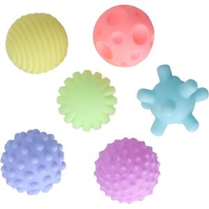 Getextureerde Ballen Set - Veelkleurig Zintuiglijk Balspeelgoed - 6-delig - Elastisch Grappig Zacht Draagbaar voor Thuis - Warme kleur .