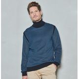 Twinlife Heren pullover roll-neck - Vesten - Sterk - Kleurvast - Wasbaar - Blauw - 4XL