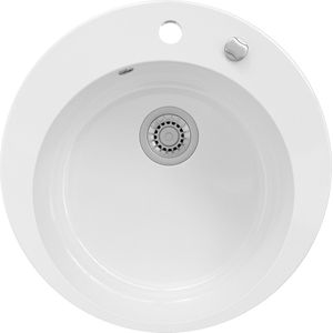 Bergström Valencia Keukengootsteen – 50.5 x 50.5 cm Rond Wit Rond