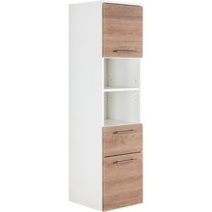 Badkamerkast Ivar Eiken - Wit - Breedte 35.2 cm - Hoogte 134.5 cm - Diepte 36.8 cm