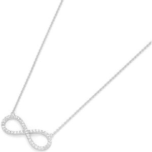 Infinity collier, Giorgio Martello ketting met hanger, waarin 42 briljant geslepen witte zirkonia zijn gezet.