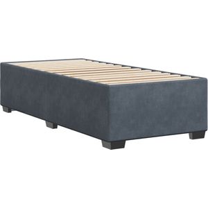 vidaXL - Bedframe - fluweel - donkergrijs - 100x200 - cm