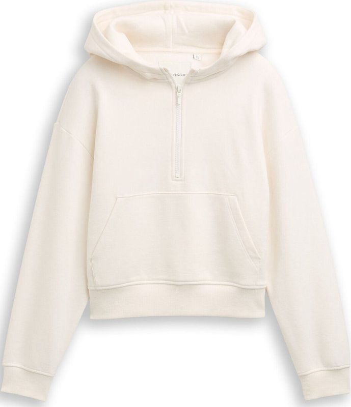 Tom Tailor - Hoodie - Gardenia White - Met Ritssluiting