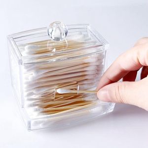 Doodadeals® - Luxe Wattenstaafjes Houder – Oorstokjes Houder – Met Deksel – 8.8 x 6.8 x 7 cm – 1 Stuk