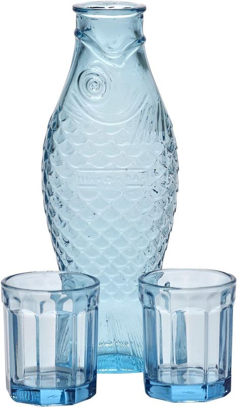 Serax Fish & Fish By Paola Navone Karaf En Glazen Set Blue