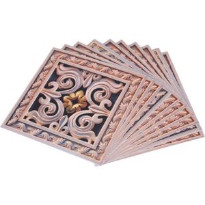 Zelfklevende waterdichte 3D tegelstickers voor vloer en muur - Set van 10 - Decoratieve PVC stickers - 12cm x 12cm .