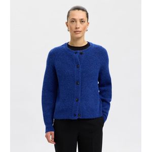 Selected - Lulu Short - Vest - Ronde Hals - Lange Mouwen - Knoopsluiting