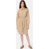 camel active Jurk met lange mouwen en tailleceintuur - Maat womenswear-XXS - Karamel
