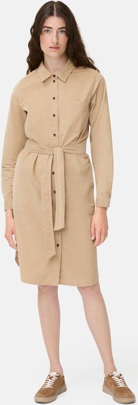 camel active Jurk met lange mouwen en tailleceintuur - Maat womenswear-XXS - Karamel