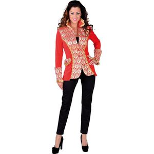 Magic By Freddy's - Middeleeuwen & Renaissance Kostuum - Fabuleuze Fabienne Franse Koninklijke Hof Jas Rood Vrouw - Rood - Small - Carnavalskleding - Verkleedkleding