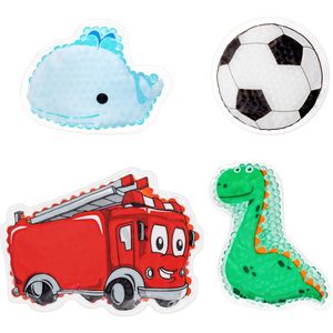 Navaris gel packs 4 stuks - Hot cold pack voor warm en koud gebruik - Koelcompres voor kinderen met speels ontwerp - Voor eerste hulp bij ongelukjes