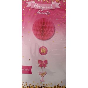 Sweet 16 Honeycomb Decoratie hanger - 80 cm Hoog