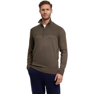 FALKE Basic Mock Zip Gmt Dye Structure zachte elegante wol trui heren groen - maat L