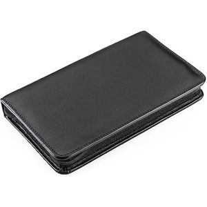 Manicure-etui zwart van echt leer voor nagelverzorging