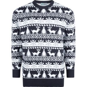 Foute Kersttrui Dames & Heren - Christmas Sweater ""Modern Blauw & Wit"" - Mannen & Vrouwen Maat L - Sinterklaas - Kerst - Kerstcadeau