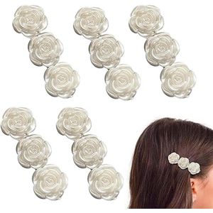 Thelau - Set van 5 haarbloemen in wit en meerkleurig voor bruiloft en feest