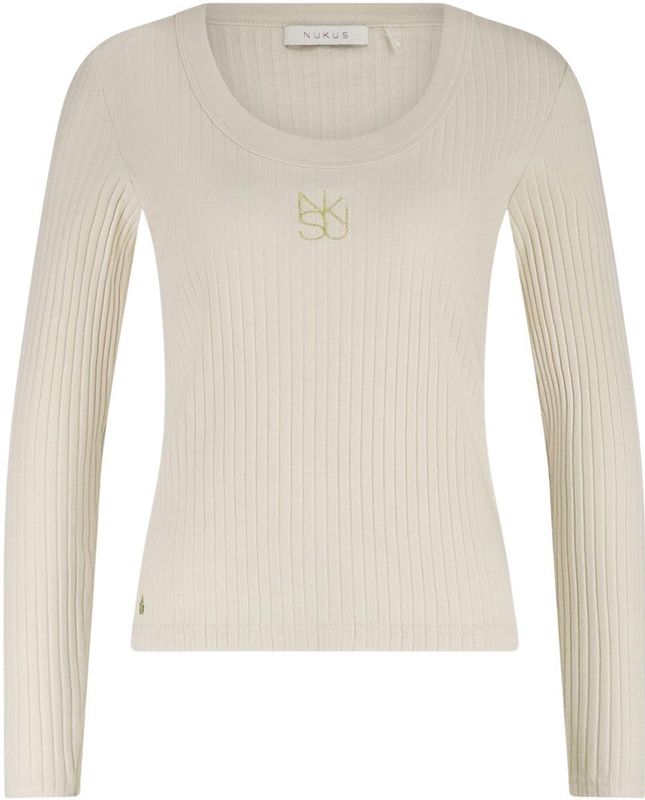 Nukus - Top Off White Nukus Lilia Top Ls Rib Tops Off White Nkf01039