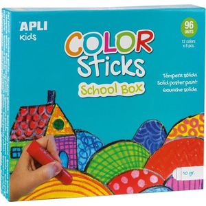 APLI KIDS VERF COLOR STICKS - SCHOOLBOX - 96 stuks