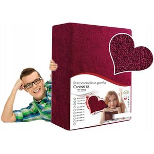 Hoeslaken Badstof Bordeaux 180x200 cm - Made in Poland